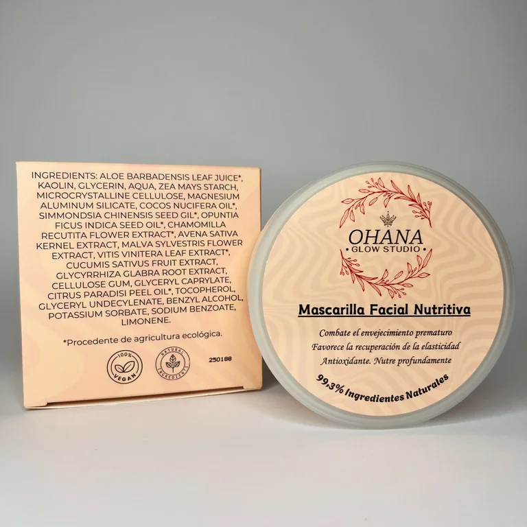 Mascarilla facial nutritiva para piel seca OHANA Glow Studio