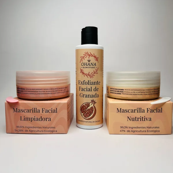Pack completo de productos naturales OHANA para rutina piel grasa