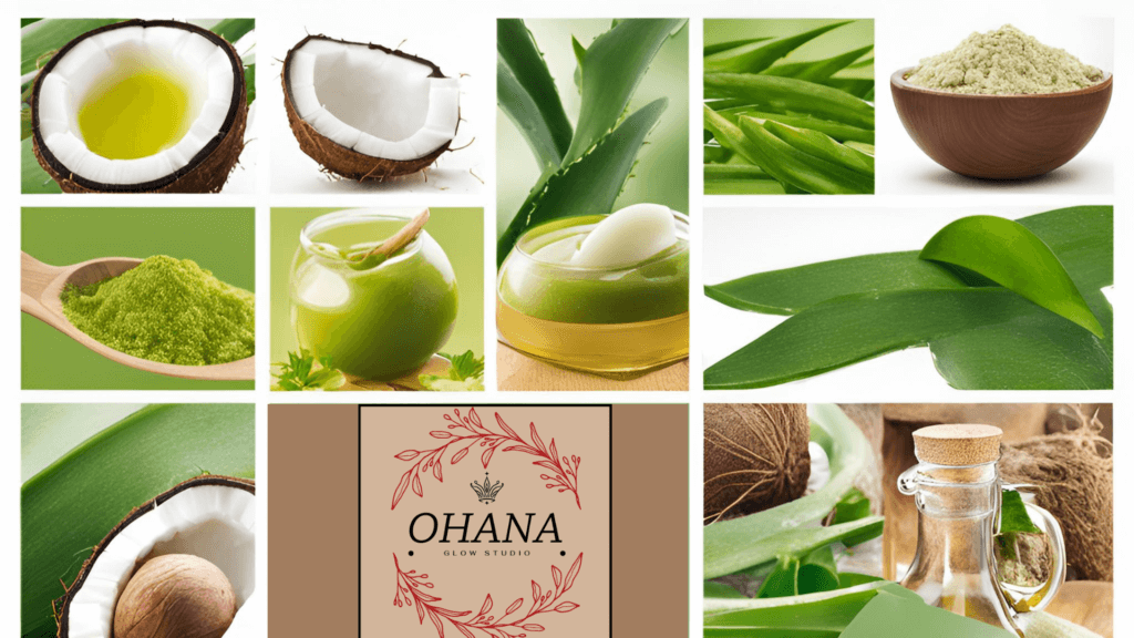 Ingredientes clave en productos de belleza naturales: aloe vera, aceite de coco y té verde